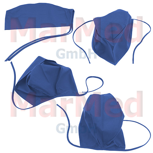 OP-Haube, kornblau, hinten gebunden,