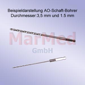Drill bit, AO shaft, Ø 1,1 mm, length