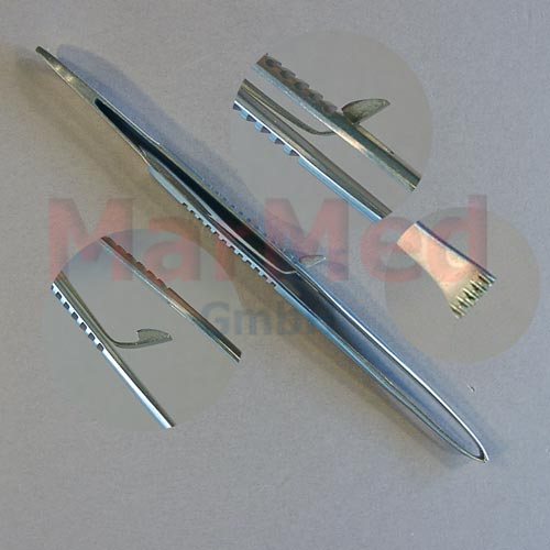 Fixierpinzette Gräfe 11 cm, mit Schloß